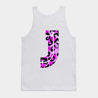 Abstract Letter J Watercolour Leopard Print Alphabet Tank Top